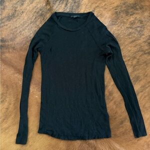 COS Woll Black Long Sleeve Women's Tee